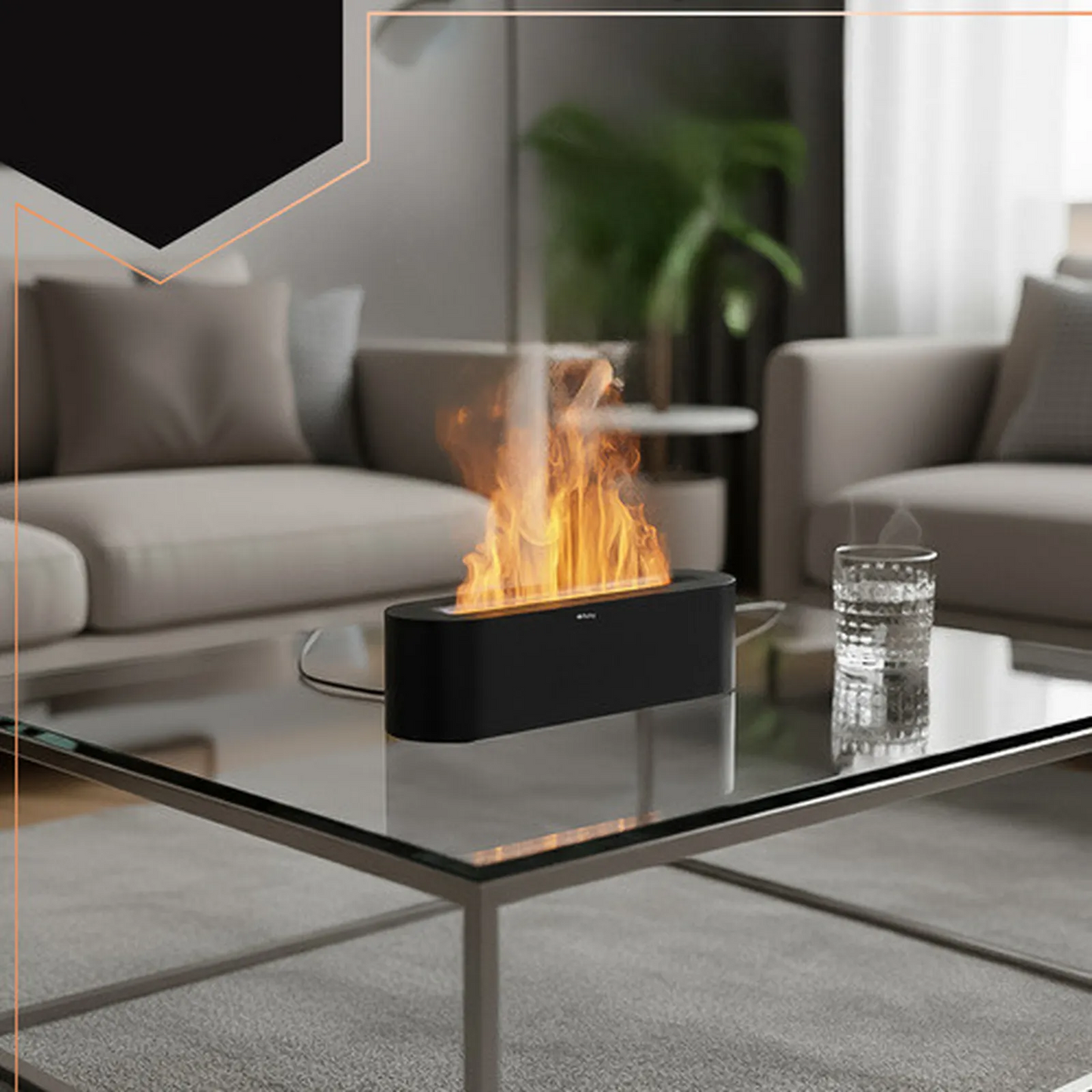 Dyfuzor Zapachowy Nawilżacz Powietrza Aromatoterapia 250 ml Efekt Ognia